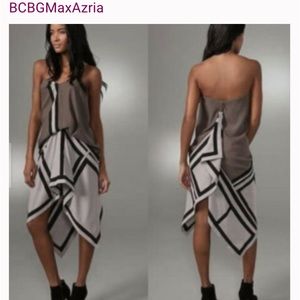 BCBG Maxazria Runway Handkerchief Dress, Gray/Taupe/Black